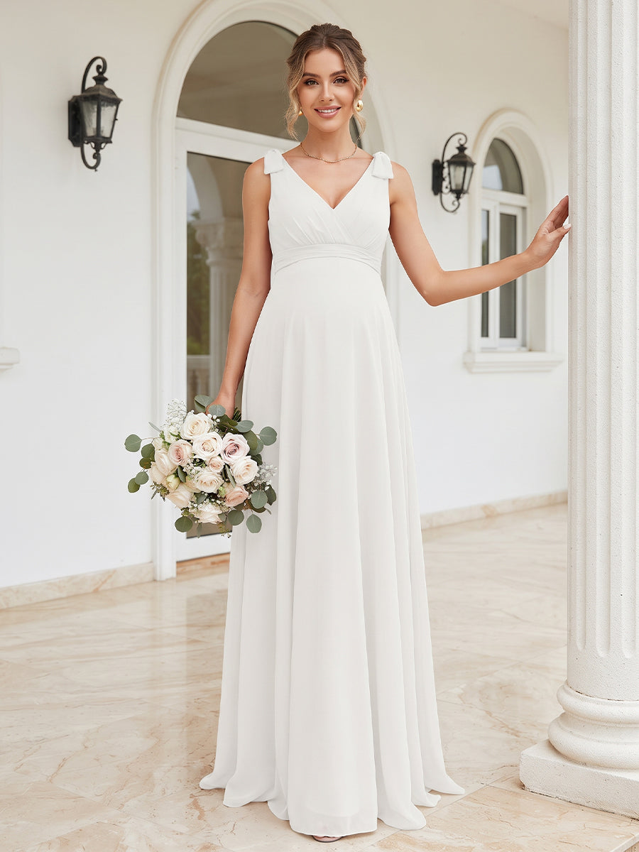 ORANDESIGNE Robe De Maternité En Mousseline Sans Bretelles - Robe Photographie Grossesse Fendue Devant, Épaules Dénudées