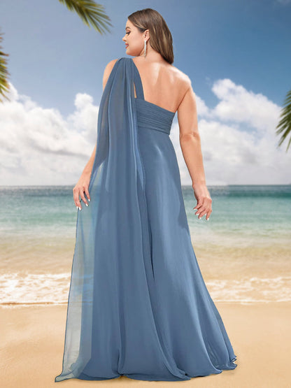 Robes de Demoiselled'Honneur Grande Taille, Coupe A-Line/Princesse, Asymétrique, Sans Manches