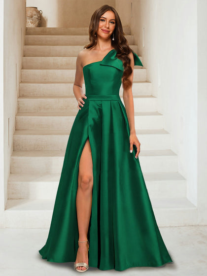 Robe de Soirée Trapèze/Princesse Asymétrique Longueur Au Sol avec Fente Sur Le Côté