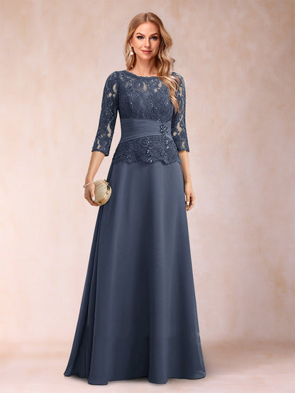Robe de Mère de la Mariée Scintillante à Col En A/Princesse avec Fronces et Appliques et Strass