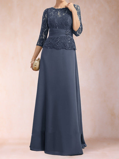 Robe de Mère de la Mariée Scintillante à Col En A/Princesse avec Fronces et Appliques et Strass
