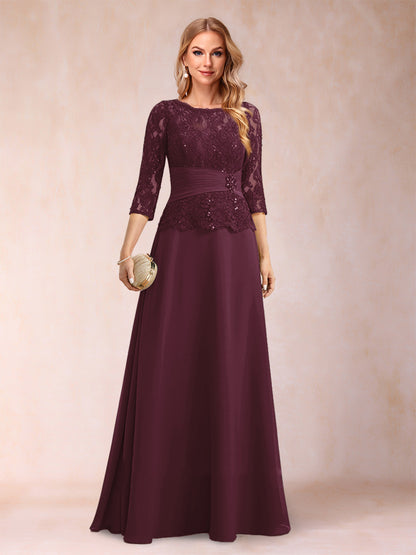 Robe de Mère de la Mariée Scintillante à Col En A/Princesse avec Fronces et Appliques et Strass