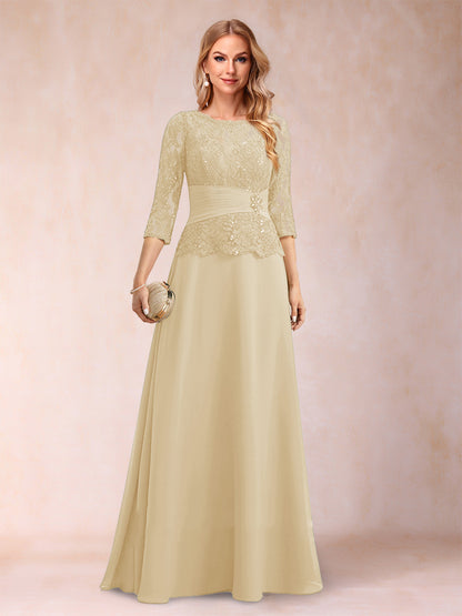 Robe de Mère de la Mariée Scintillante à Col En A/Princesse avec Fronces et Appliques et Strass