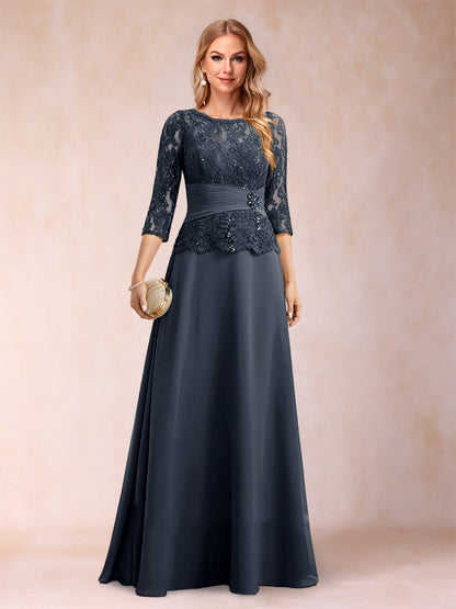 Robe de Mère de la Mariée Scintillante à Col En A/Princesse avec Fronces et Appliques et Strass