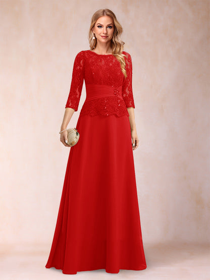 Robe de Mère de la Mariée Scintillante à Col En A/Princesse avec Fronces et Appliques et Strass