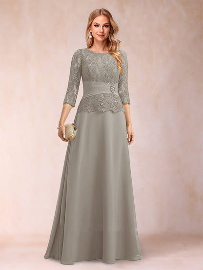 Robe de Mère de la Mariée Scintillante à Col En A/Princesse avec Fronces et Appliques et Strass