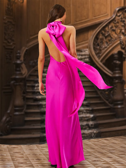 Robe de Soirée Fourreau/Colonne à Licou Sans Manches avec Fronces