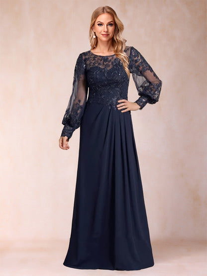Robes de Mère de la Mariée Fourreau/Colonne à Manches Lanternes et Paillettes