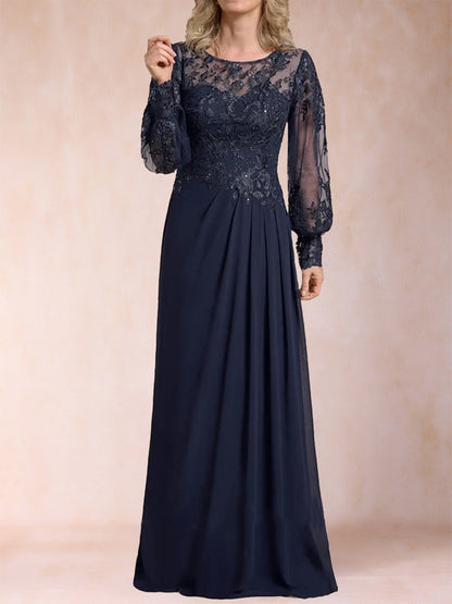 Robes de Mère de la Mariée Fourreau/Colonne à Manches Lanternes et Paillettes