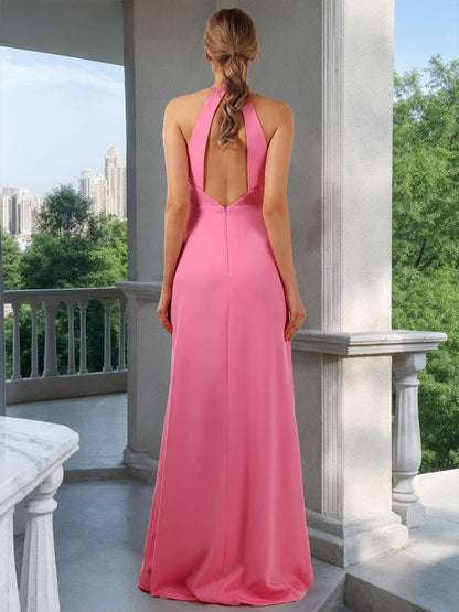 Robe de Bal Fourreau/Colonne Sans Manches avec Fente Latérale
