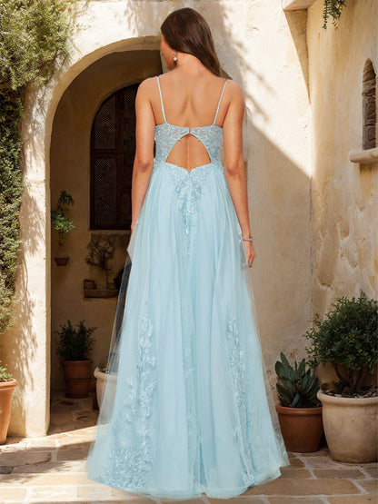 Robe de Bal Trapèze/Princesse Sans Manches avec Décolleté en Cœur et Strass