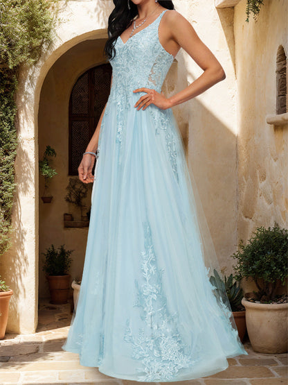 Robe de Bal Trapèze/Princesse Sans Manches avec Décolleté en Cœur et Strass