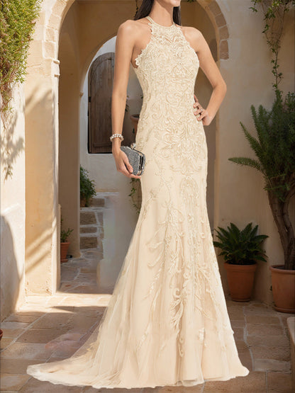 Robe de Bal Sirène/Trompette Sans Manches avec Appliques