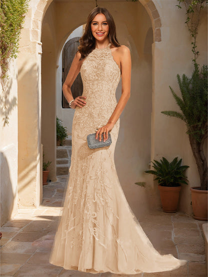 Robe de Bal Sirène/Trompette Sans Manches avec Appliques