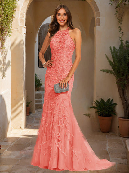 Robe de Bal Sirène/Trompette Sans Manches avec Appliques