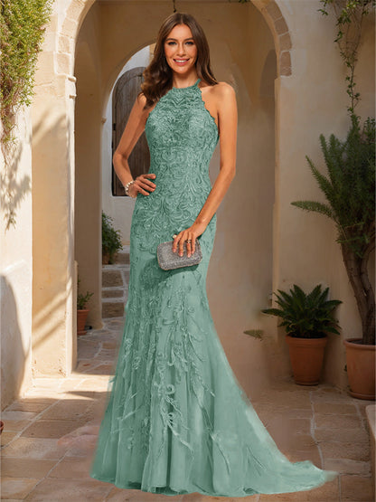 Robe de Bal Sirène/Trompette Sans Manches avec Appliques