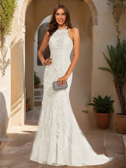Robe de Bal Sirène/Trompette Sans Manches avec Appliques