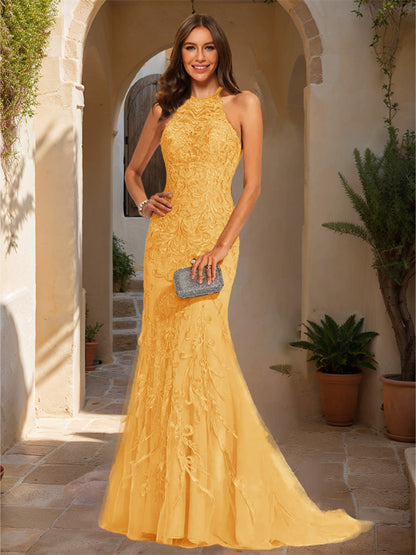 Robe de Bal Sirène/Trompette Sans Manches avec Appliques
