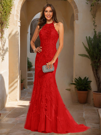 Robe de Bal Sirène/Trompette Sans Manches avec Appliques