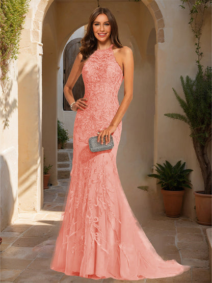 Robe de Bal Sirène/Trompette Sans Manches avec Appliques