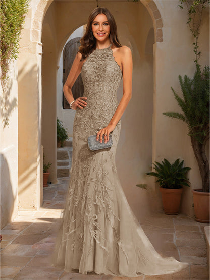 Robe de Bal Sirène/Trompette Sans Manches avec Appliques