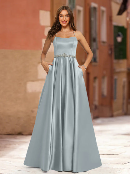 Robe de Bal Trapèze/Princesse Sans Manches avec Ceinture