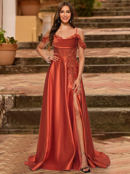 Robe de Bal Trapèze/Princesse à Épaules Dénudées et Manches Courtes avec Strass