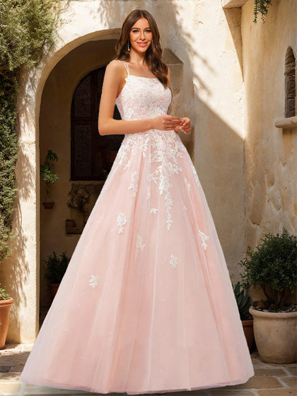 Robe de Bal Trapèze/Princesse Sans Manches avec Appliques