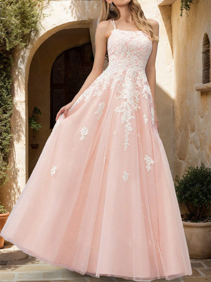 Robe de Bal Trapèze/Princesse Sans Manches avec Appliques