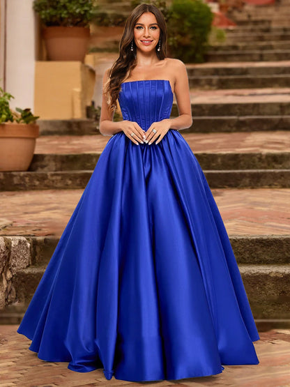 Robe de Bal Bustier Sans Manches Froncée