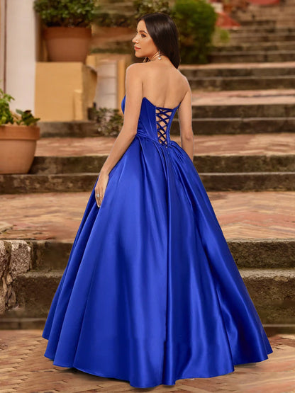 Robe de Bal Bustier Sans Manches Froncée