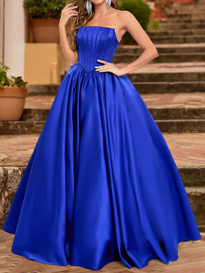 Robe de Bal Bustier Sans Manches Froncée