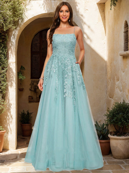 Robe de Bal Trapèze/Princesse Sans Manches avec Appliques
