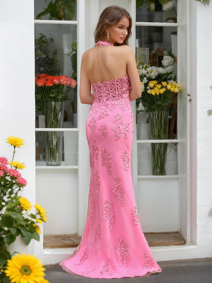 Robe de Bal Sirène/Trompette Sans Manches avec Perles