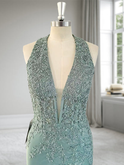 Robe de Bal Sirène/Trompette Sans Manches avec Perles