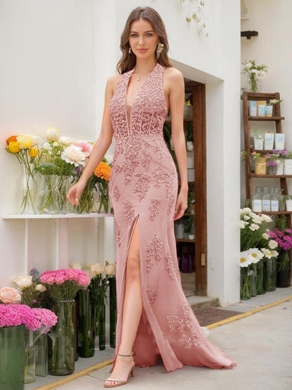 Robe de Bal Sirène/Trompette Sans Manches avec Perles