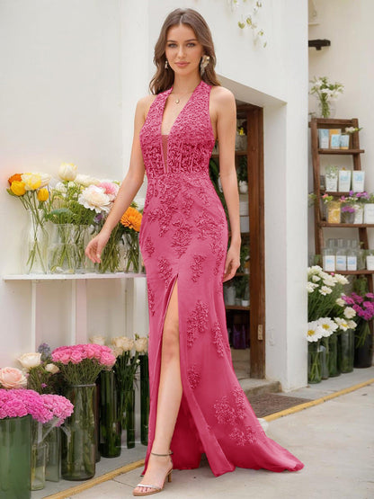 Robe de Bal Sirène/Trompette Sans Manches avec Perles