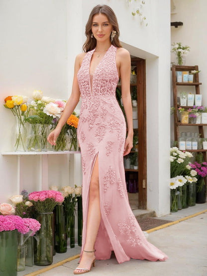 Robe de Bal Sirène/Trompette Sans Manches avec Perles