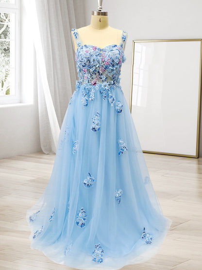 Robe de Bal Décolleté Épaules Dénudées Manches Courtes Appliques Robes de Bal
