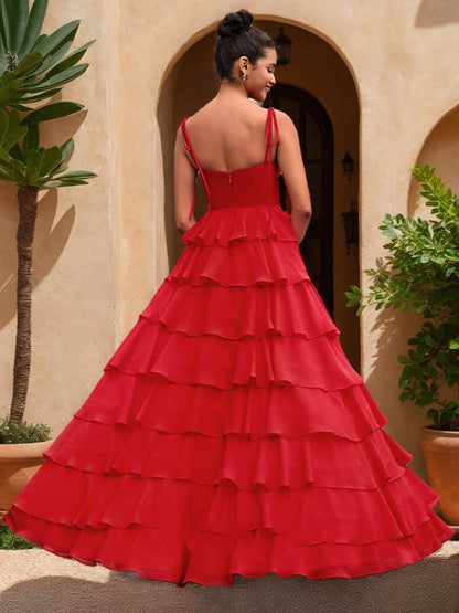 Robe de Bal Décolleté en Cœur Sans Manches à Fleurs Unies