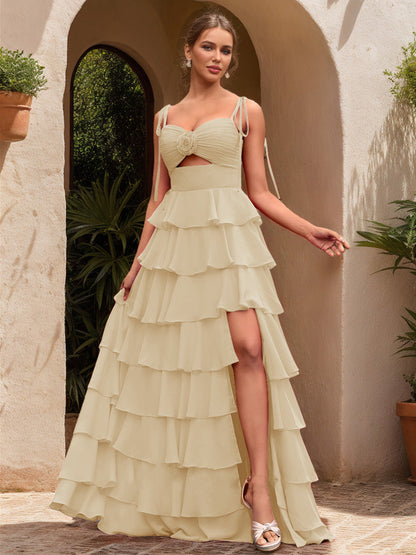 Robe de Bal Décolleté en Cœur Sans Manches à Fleurs Unies