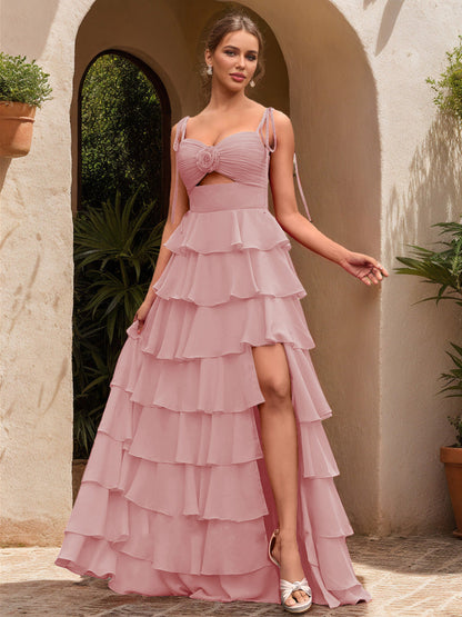 Robe de Bal Décolleté en Cœur Sans Manches à Fleurs Unies