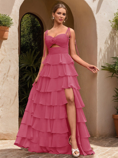 Robe de Bal Décolleté en Cœur Sans Manches à Fleurs Unies