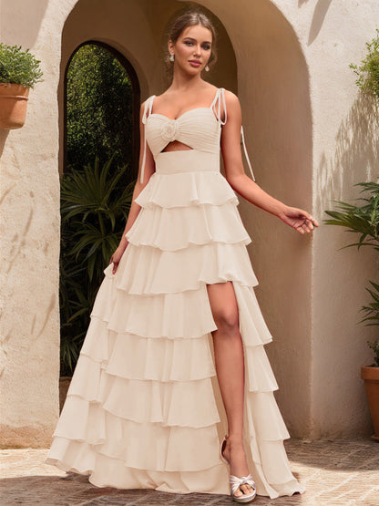Robe de Bal Décolleté en Cœur Sans Manches à Fleurs Unies