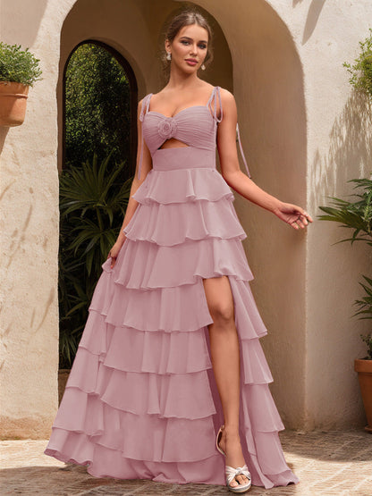 Robe de Bal Décolleté en Cœur Sans Manches à Fleurs Unies