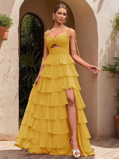 Robe de Bal Décolleté en Cœur Sans Manches à Fleurs Unies