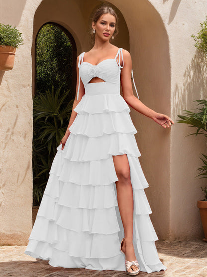 Robe de Bal Décolleté en Cœur Sans Manches à Fleurs Unies