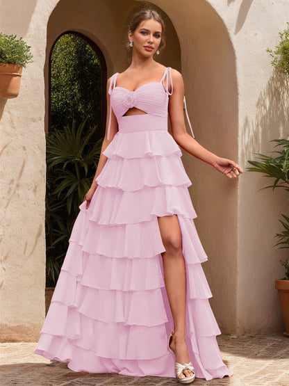 Robe de Bal Décolleté en Cœur Sans Manches à Fleurs Unies