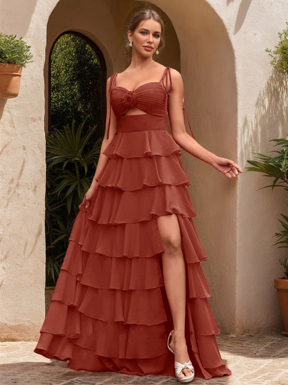 Robe de Bal Décolleté en Cœur Sans Manches à Fleurs Unies