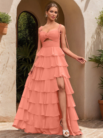 Robe de Bal Décolleté en Cœur Sans Manches à Fleurs Unies